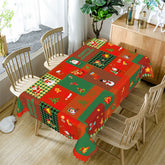 Aperturee - Gingerbread Bell Santa Christmas Trees Tablecloth
